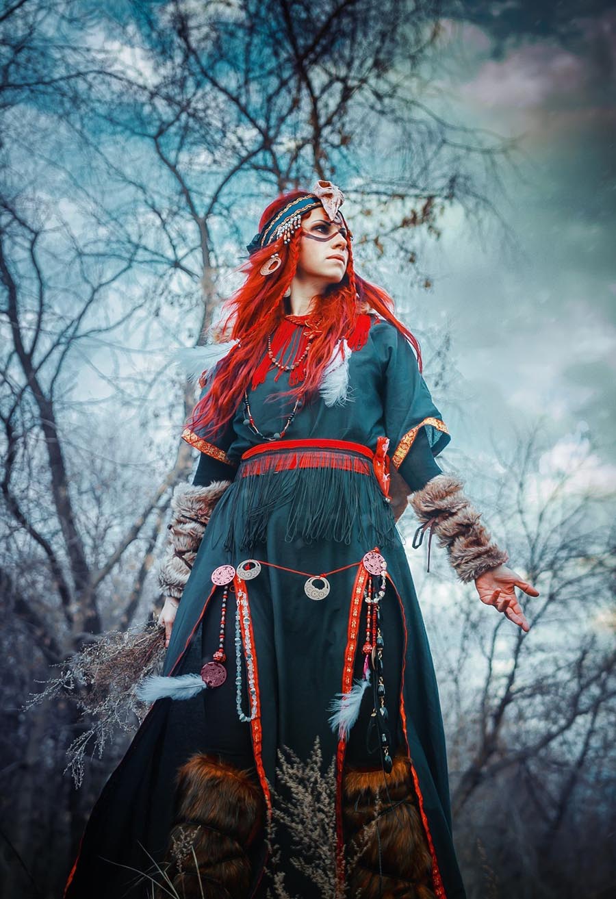 Girls in Slavic costumes underwear in Tiba